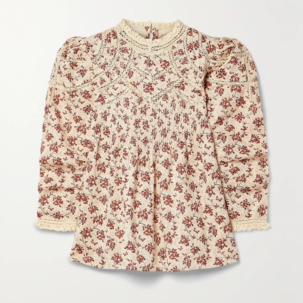 Doen Annette crochet trim top